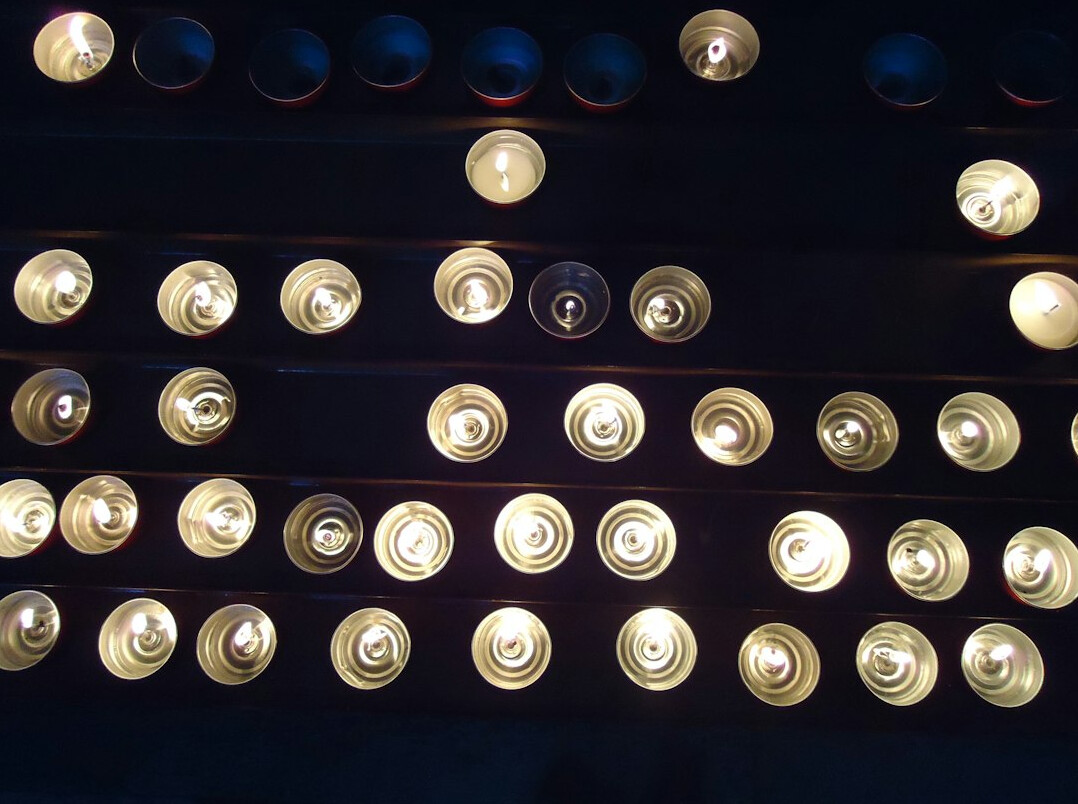 Rack of video encoders with glowing status lights